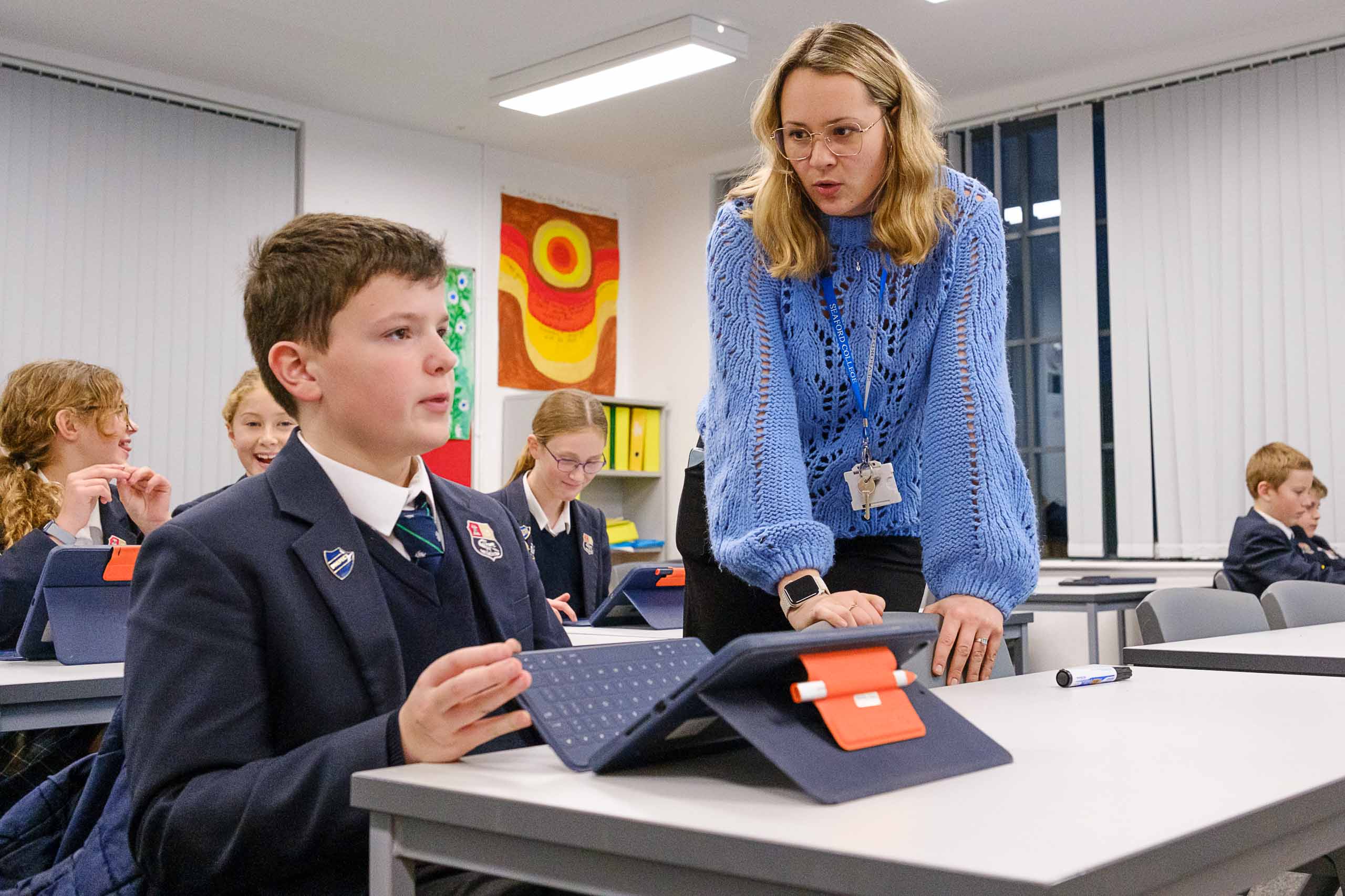 OriginalImage,Original,Blog,Emma Low,Academic scholars,year 7-9 academic scholars,creative writing , teacher in action, lessons, lesson, female teacher, classroom, iPad, staff,boy,academic prep,Academic senior